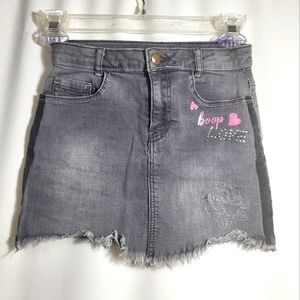 Betty Boop gray jean skirt girls 5/6  #1707